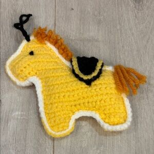 Handmade Yellow Crochet Horse Toy